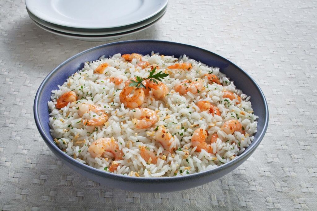 arroz com camarão